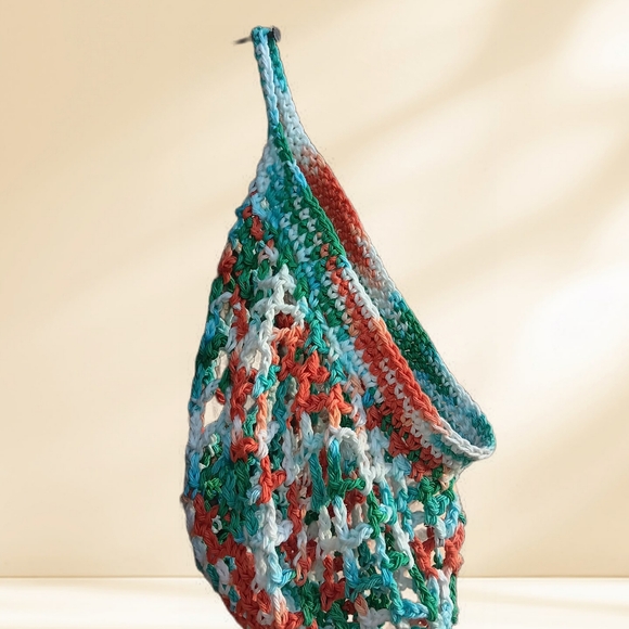 Hand crafted Crochet Basket Open Weave Market bag - Picture 5 of 5